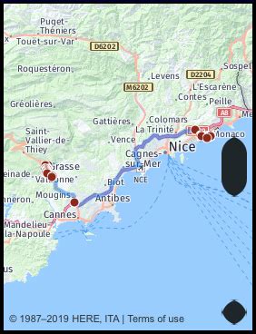 Distance from Monaco to Monte.